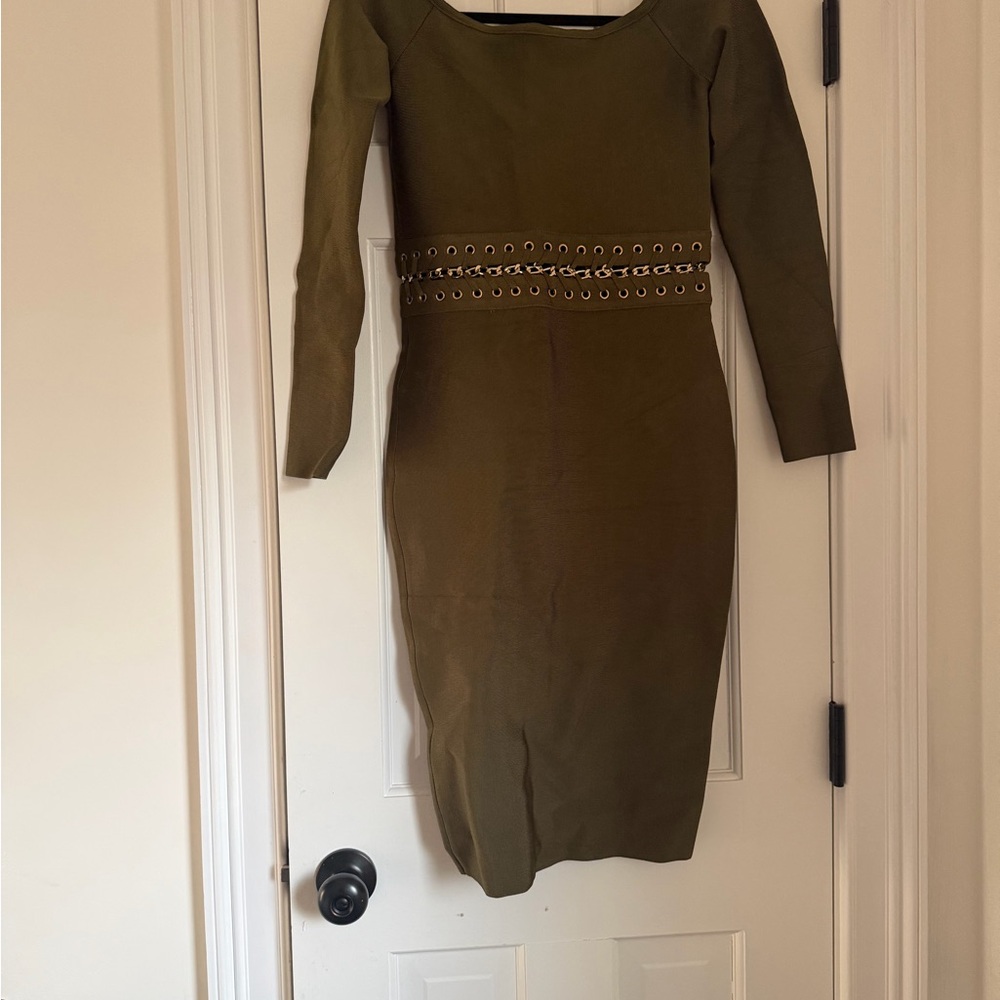 House of CB Khaki Long Sleeve Dress